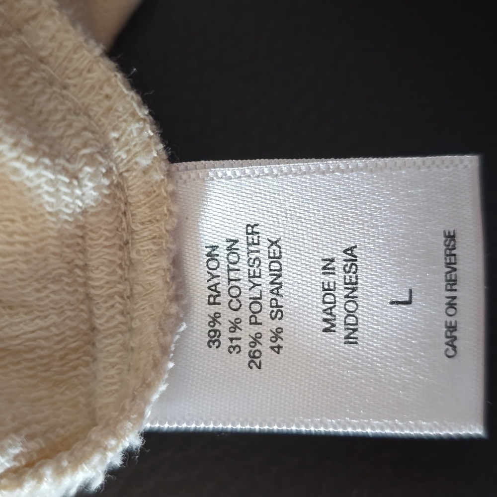 Gabrielle Union Cream Lace--Up Cropped Long Sleeve Top Size L - Picture 8 of 9